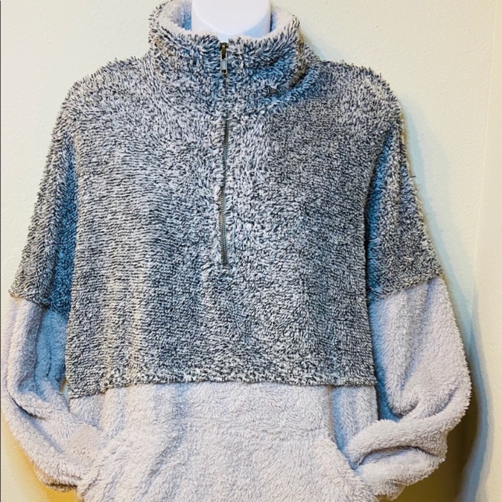 Gray and white Sherpa size small and large